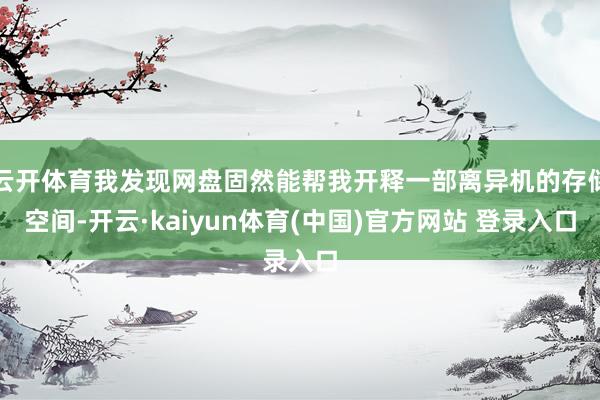 云开体育我发现网盘固然能帮我开释一部离异机的存储空间-开云·kaiyun体育(中国)官方网站 登录入口