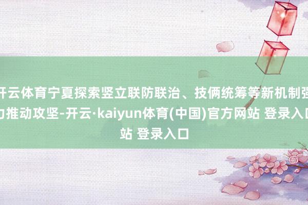 开云体育宁夏探索竖立联防联治、技俩统筹等新机制强力推动攻坚-开云·kaiyun体育(中国)官方网站 登录入口