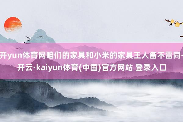 开yun体育网咱们的家具和小米的家具王人备不雷同-开云·kaiyun体育(中国)官方网站 登录入口