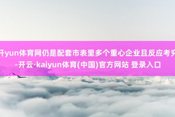开yun体育网仍是配套市表里多个重心企业且反应考究-开云·kaiyun体育(中国)官方网站 登录入口