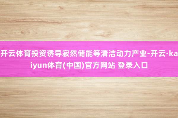 开云体育投资诱导寂然储能等清洁动力产业-开云·kaiyun体育(中国)官方网站 登录入口